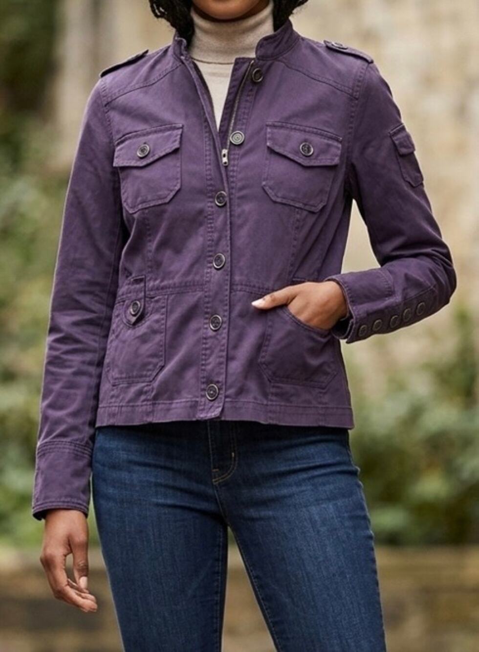 Fossil Utility Jacket safari Purple Full Zip gorpcore MilitaryField Anorak Cargo